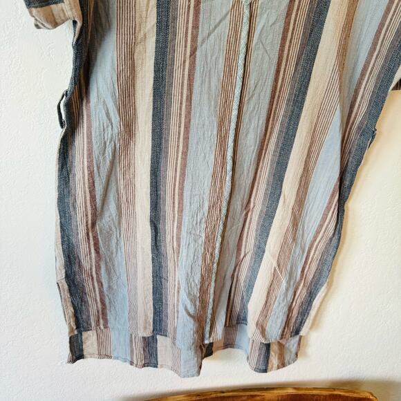 💚 Mystree | stripe v neck tunic top - Picture 2 of 3